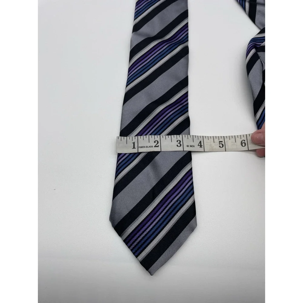 Santorelli Men's Striped Blue Gray‎ Tie 100% Silk Hand Made In Italy Designer